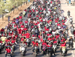 Riding Motor Relawan Ganjar Pranowo Padati Kota Makassar