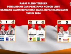 Sah! Tiga Paket Pilkada Manggarai Resmi Dapat Nomor Urut Paslon