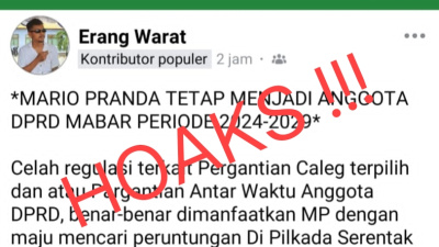 Tim Hukum MPRS Siap Gugat Penyebar Hoaks, Akun Erang Warat Terancam Diproses Hukum