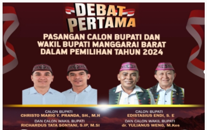 Debat Perdana Pilbup Manggarai Barat 2024, Mario-Richard vs Edi-Weng Adu Gagasan Membangun Pariwisata