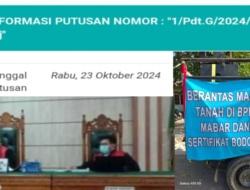 Putusan PN Labuan Bajo : Ahli Waris Ibrahim Hanta Dinyatakan Menang dalam Gugatan Perkara Tanah 11 Ha di Keranga