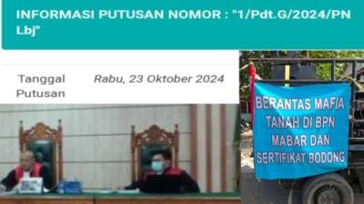 Putusan PN Labuan Bajo : Ahli Waris Ibrahim Hanta Dinyatakan Menang dalam Gugatan Perkara Tanah 11 Ha di Keranga