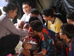 Dua Pekan Tinggal di Tenda Pengungsian, Polisi Kembalikan Senyum Anak-anak Asrama Biata Maria Helena Labuan Bajo