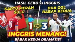 Hasil Ceko vs Inggris: Kartu Merah Sulc dan Dua Gol Babak Kedua Antar Inggris Menang