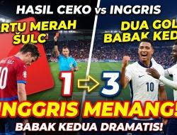 Hasil Ceko vs Inggris: Kartu Merah Sulc dan Dua Gol Babak Kedua Antar Inggris Menang