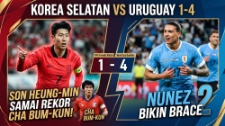 Korea Selatan vs Uruguay 1-4: Nunez Bikin Brace, Son Heung-min Samai Rekor Cha Bum-kun